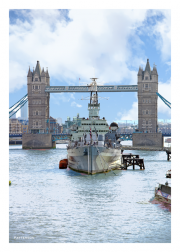 HMS Belfast & Tower Bridge from Thames