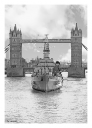 HMS Belfast & Tower Bridge from Thames