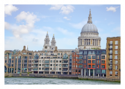 Along the Thames with Dome of St. Paul's Cathedral
