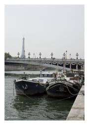 Pont Alexandre III Bridge & Boats with Eiffel Tower