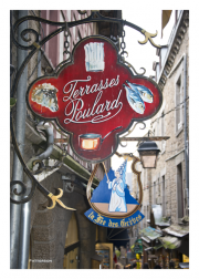 Restaurant Sign in Mont St. Michel